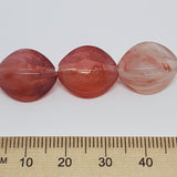 15mm Ellipse (25) - Ruby - Gemstone Look Vintage Lucite Beads