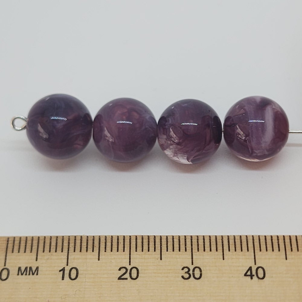 10mm Round Gemstone Look Beads (25) - Amethyst - Bead Shack
