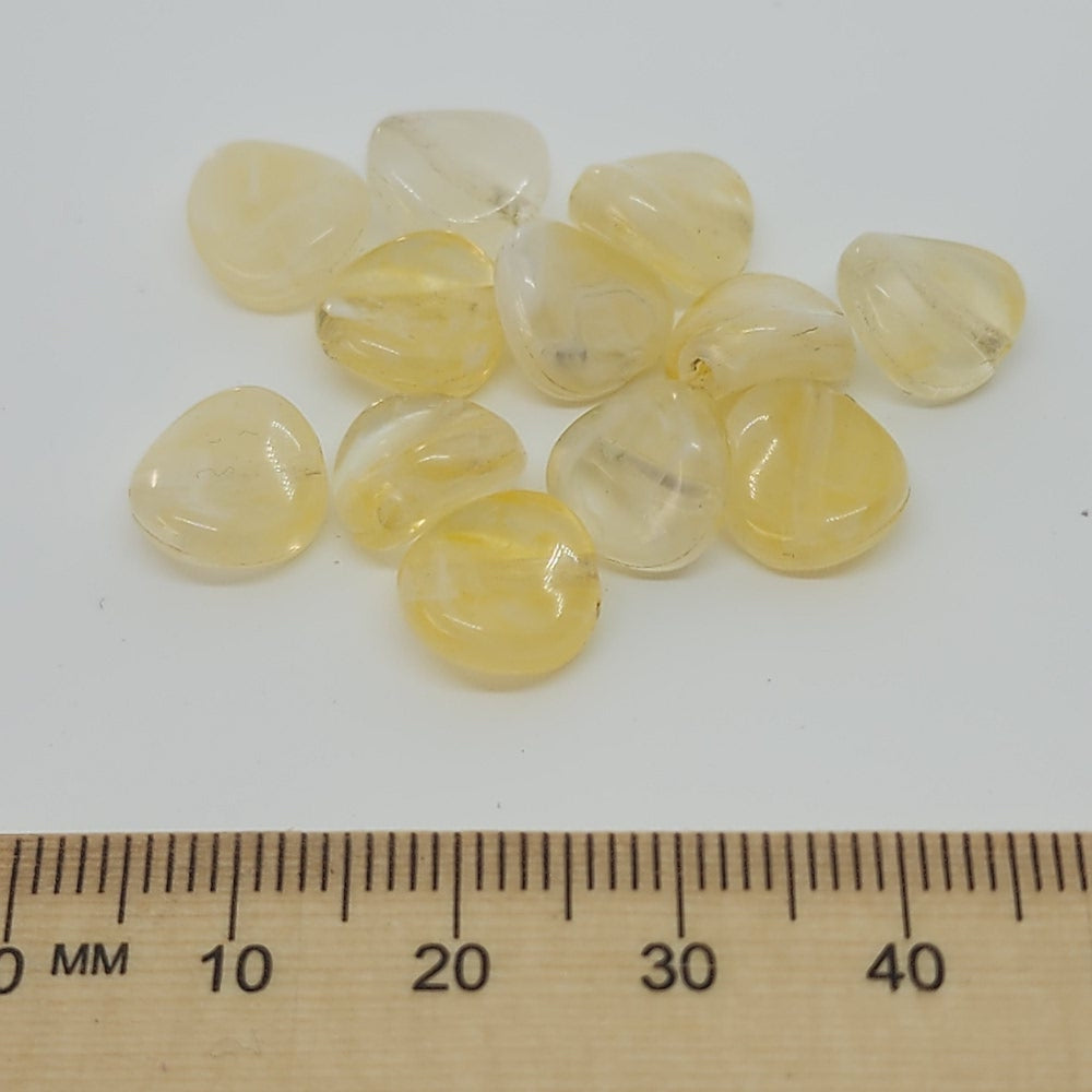10mm Twisted Coin (50) - Citrine - Gemstone Look Vintage Lucite Beads