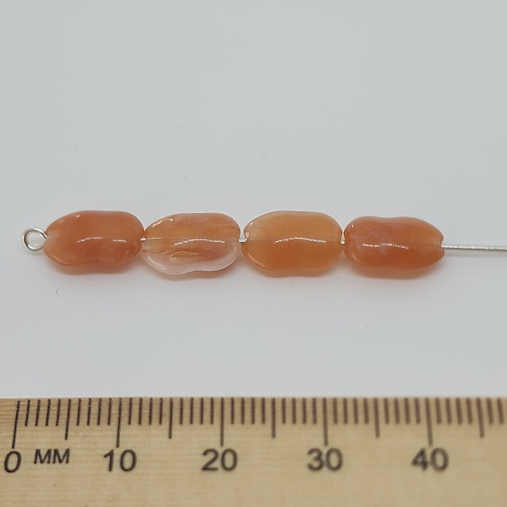 10x7mm Rice Chip (50) - Carnelian - Gemstone Look Vintage Lucite Beads