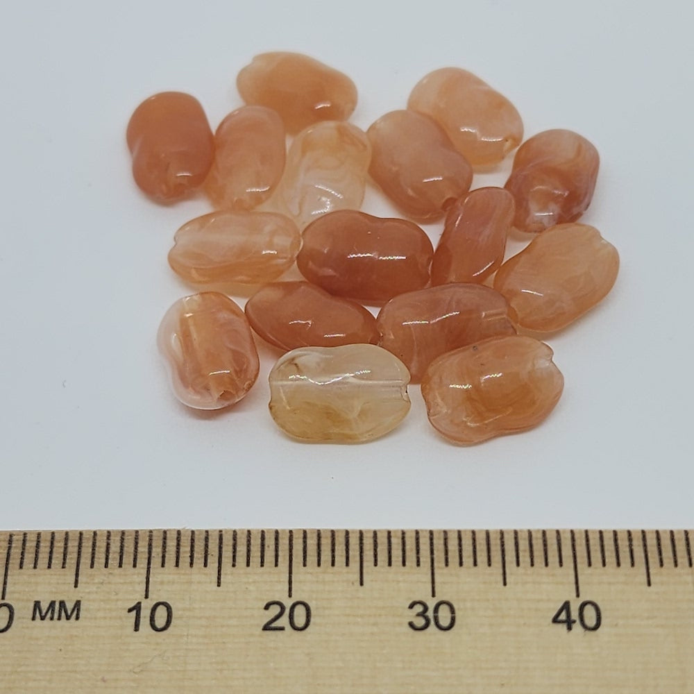 10x7mm Rice Chip (50) - Carnelian - Gemstone Look Vintage Lucite Beads