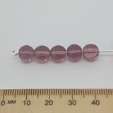 8mm Round (10) - Light Amethyst Transparent - Vintage Czech Glass Beads