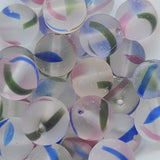 10mm Round (10) - Clear Multi Colour Givre Frosted - Vintage Czech Glass Beads