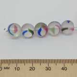 10mm Round (10) - Clear Multi Colour Givre Frosted - Vintage Czech Glass Beads