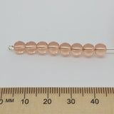6mm Round (25) - Watermelon Transparent - Vintage Czech Glass Beads