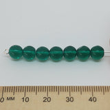 6mm Round (25) - Emerald Transparent - Vintage Czech Glass Beads