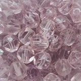 7mm Facet Oval (25) - Medium Amethyst Transparent - Vintage Czech Glass Beads