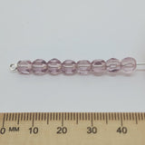 7mm Facet Oval (25) - Medium Amethyst Transparent - Vintage Czech Glass Beads