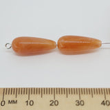 20mm Teardrop (25) - Carnelian - Gemstone Look Vintage Lucite Beads