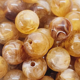 10mm Round (25) - Jasper - Gemstone Look Vintage Lucite Beads