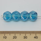 9x11mm Round (10) - Blue AB - Vintage Czech Glass Beads