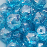 9x11mm Round (10) - Blue AB - Vintage Czech Glass Beads