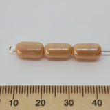 11x6mm Tube (25) - Beige Opaque Lustre - Vintage Czech Glass Beads