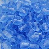 6mm Facet Round (150) - Water Blue Transparent - Vintage Czech Glass Beads
