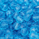 6mm Facet Round (25) - Aqua - Vintage Czech Glass Beads