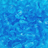6mm Facet Round (25) - Aqua Transparent - Vintage Czech Glass Beads