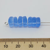 8x8mm Heart Leaf (25) - Blue Transparent - Vintage Czech Glass Beads