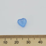 8x8mm Heart Leaf (25) - Blue Transparent - Vintage Czech Glass Beads