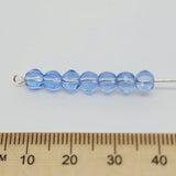 5mm Facet Round (50) - Water Blue Transparent - Vintage Czech Glass Beads