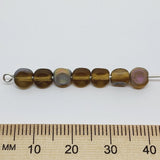 5x5mm Pinched Oval (50) - Caramel Transparent AB - Vintage Czech Glass Beads