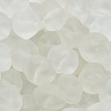 8x12mm Nut (10) - Clear Transparent Frosted - Vintage Czech Glass Beads