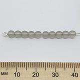 4mm Round (100) - Smokey Grey Matte - Vintage Czech Glass Beads