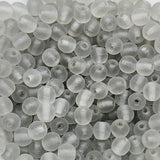 4mm Round (100) - Smokey Grey Matte - Vintage Czech Glass Beads