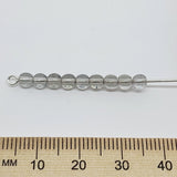 4mm Round (100) - Grey Transparent - Vintage Czech Glass Beads