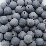 6mm Round (25) - Black Matte - Vintage Czech Glass Beads