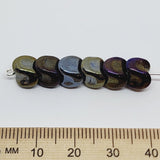 7x9mm Twist (10) - Iris - Vintage Czech Glass Beads
