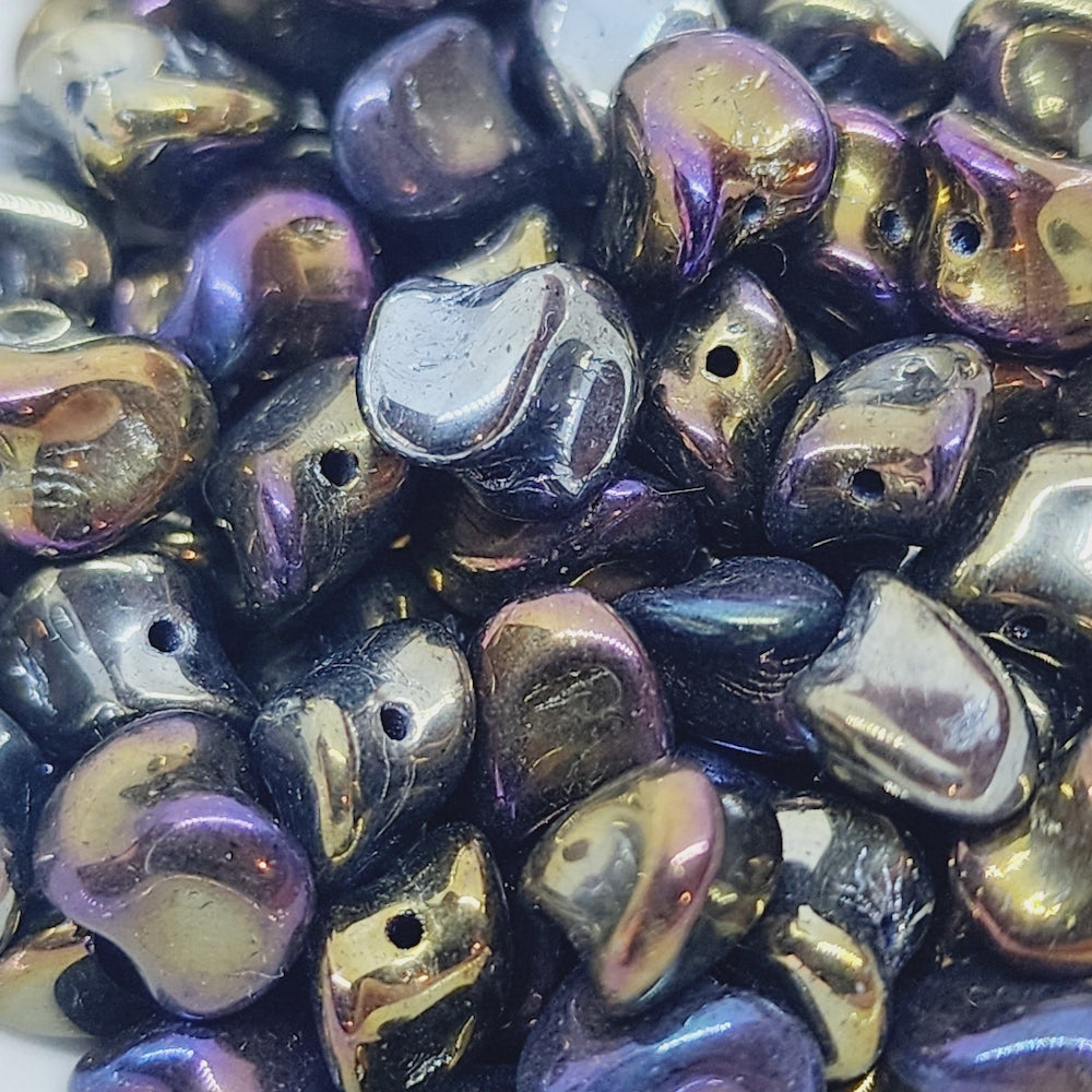 7x9mm Twist (10) - Iris - Vintage Czech Glass Beads