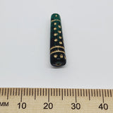 13x7mm Cone (10) - Emerald Transparent w. Gold - Vintage Czech Glass Beads