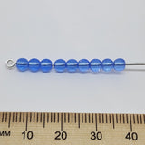 4mm Round (100) - Water Blue Transparent - Vintage Czech Glass Beads