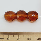 12mm Fire Polish (100) - Topaz Transparent - Vintage Czech Glass Beads