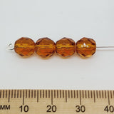 8mm Fire Polish (500) - Topaz Transparent - Vintage Czech Glass Beads