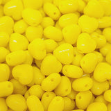 6mm Heart (100) - Yellow Opaque - Vintage Czech Glass Beads