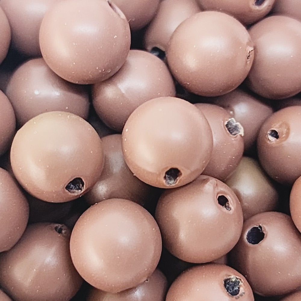 8mm Round (50) - Chocolate - Pottery Look Lucite Beads - Matte