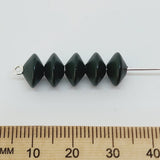 5x9mm UFO (100) - Dark Green - Pottery Look Lucite Beads - Matte