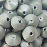 5x9mm UFO (100) - Dark Green - Pottery Look Lucite Beads - Matte