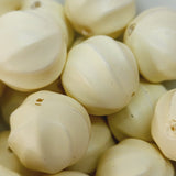 14mm Nut (50) - Light Cream - Pottery Look Lucite Beads - Matte