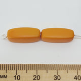 17x7mm Rectangle Tube (50) - Pumpkin - Pottery Look Lucite Beads - Matte