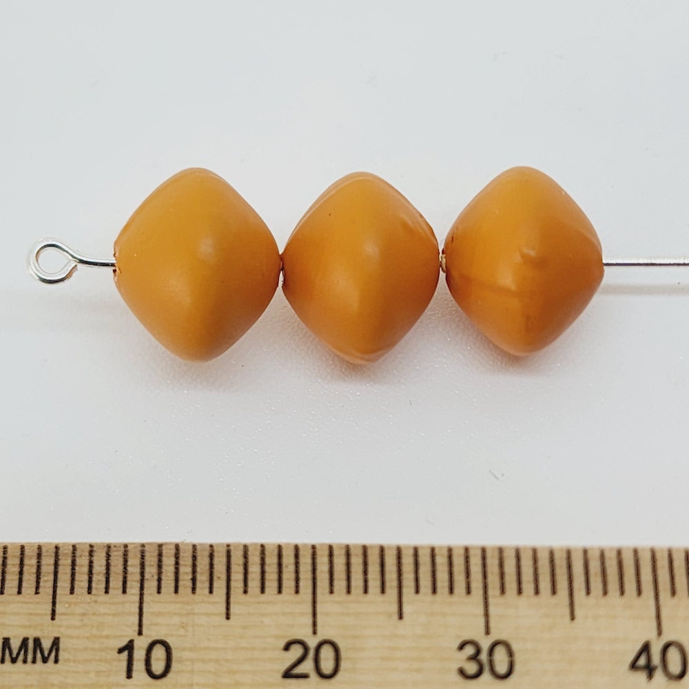 10x12mm Rondelle (50) - Pumpkin - Pottery Look Lucite Beads - Matte