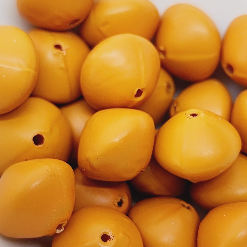 10x12mm Rondelle (50) - Pumpkin - Pottery Look Lucite Beads - Matte