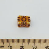 11x9mm Block (10) - Brown/Cream - Persian Style Vintage Beads