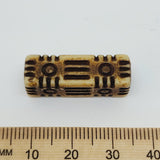 27.5x9mm Column Vintage (10) - Brown/Cream - Persian Style Vintage Beads