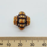 15x16mm Frilly Bicone (10) - Brown/Cream - Persian Style Vintage Beads