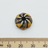 9x15.5mm Rondelle (10) - Brown/Cream - Persian Style Vintage Beads