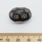 22x16mm Oval Vintage Lucite Beads (10) - Black w. Gold