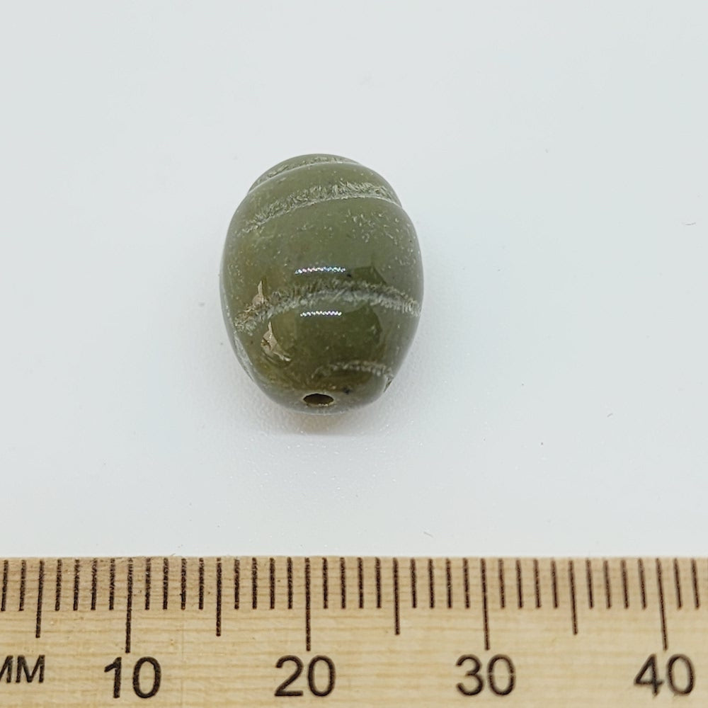 15x10mm Oval (10) - Khaki - Bakelite Vintage Beads