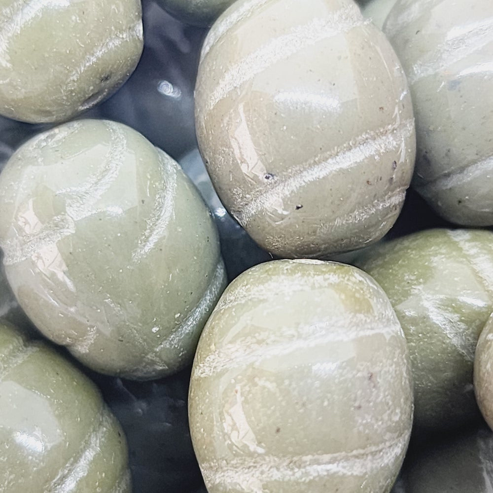 15x10mm Oval (10) - Khaki - Bakelite Vintage Beads